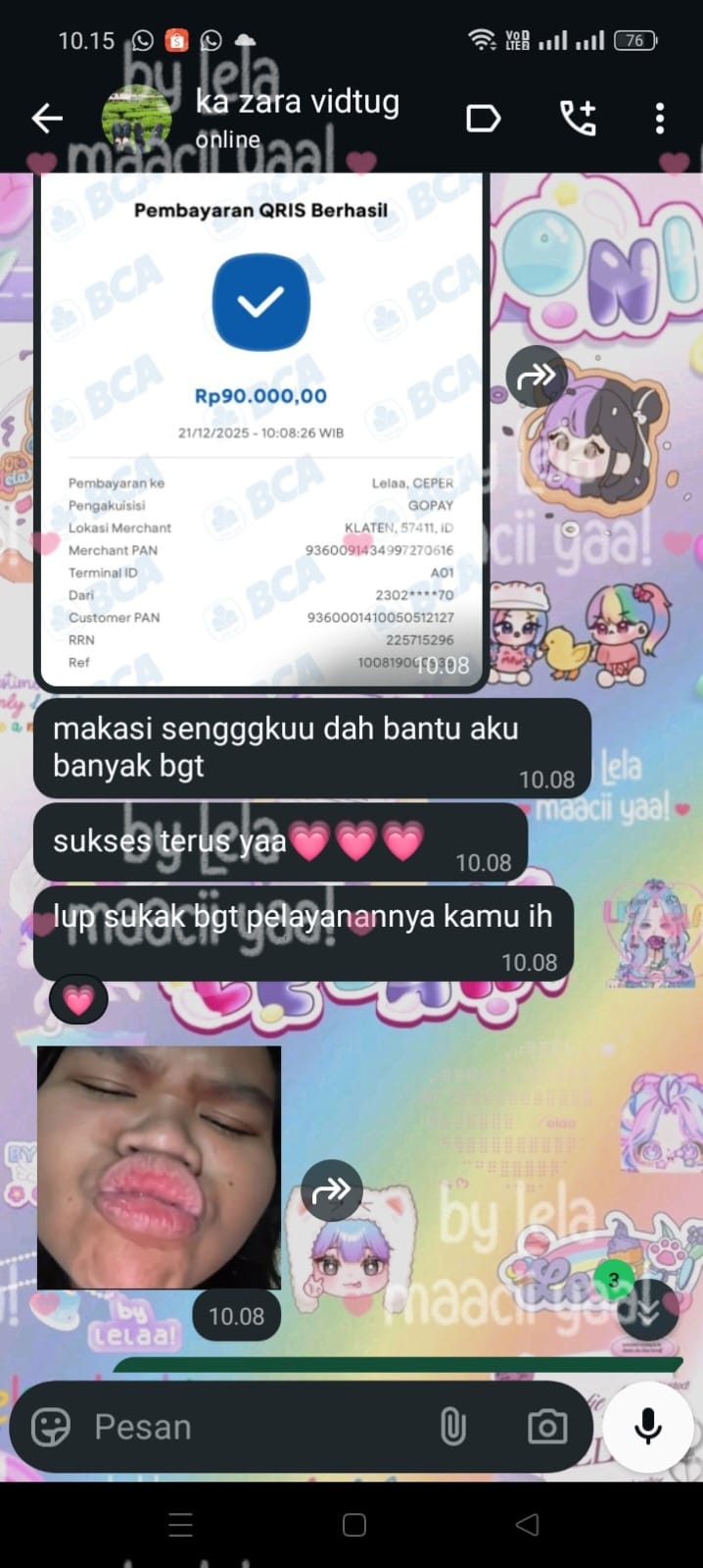 Testimoni chat WA pembeli 3